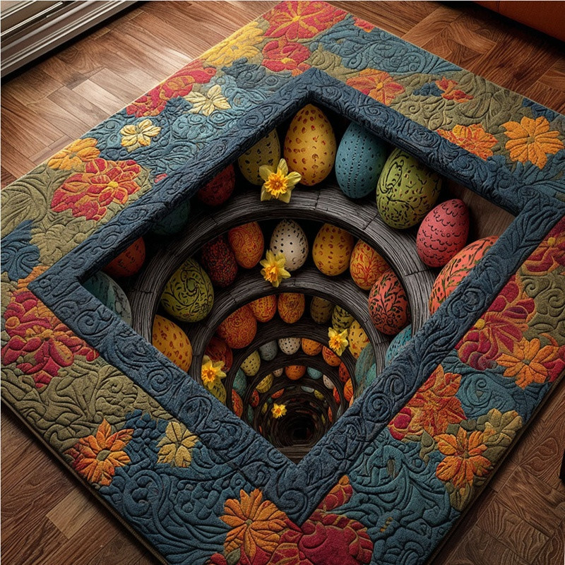 Gentle Easter Glow Quilted Area Rug Spring Floral Home Decor Best Gift For Easter Lovers