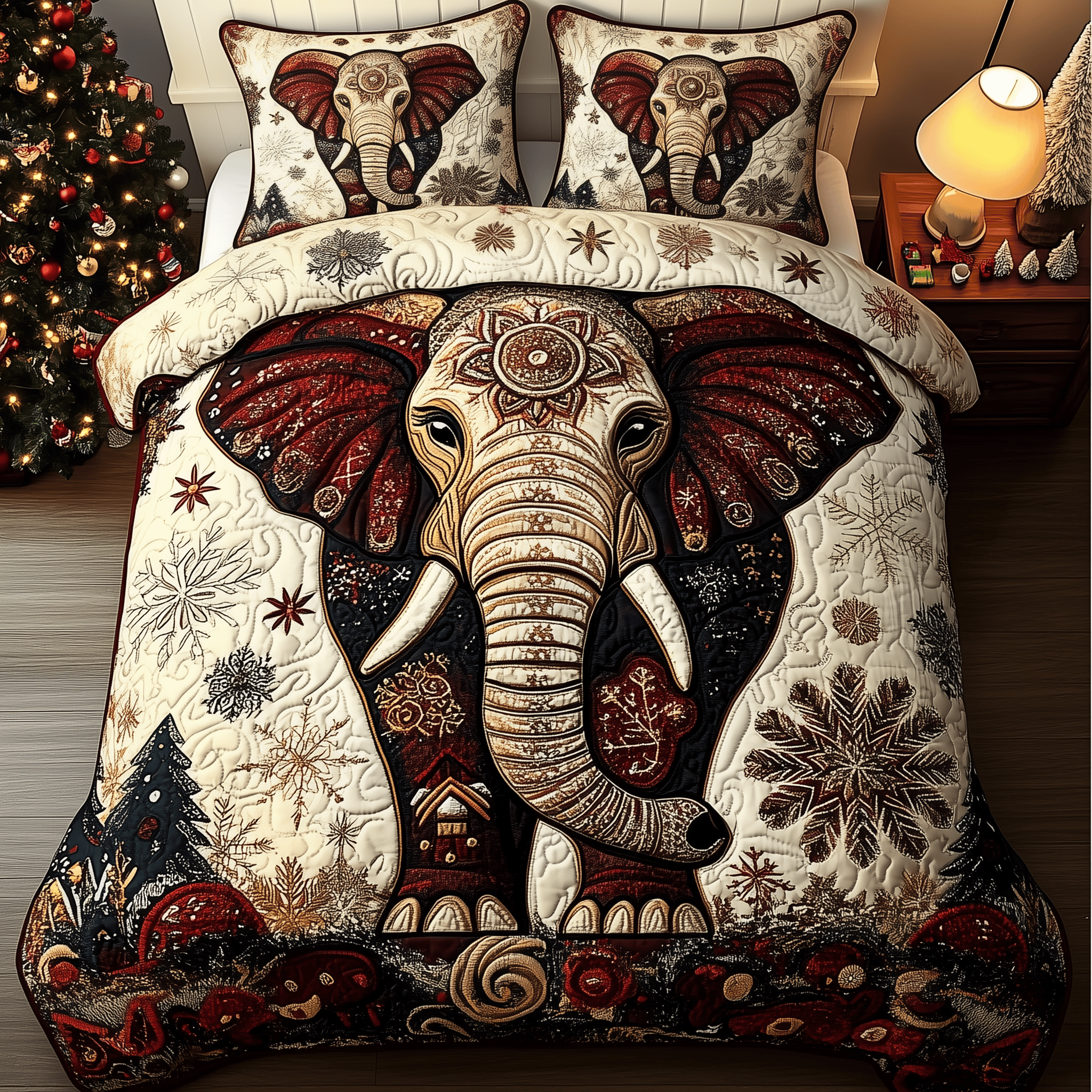Gentle Elephant Quilted Bedding Set Elephant Anniversary Gifts