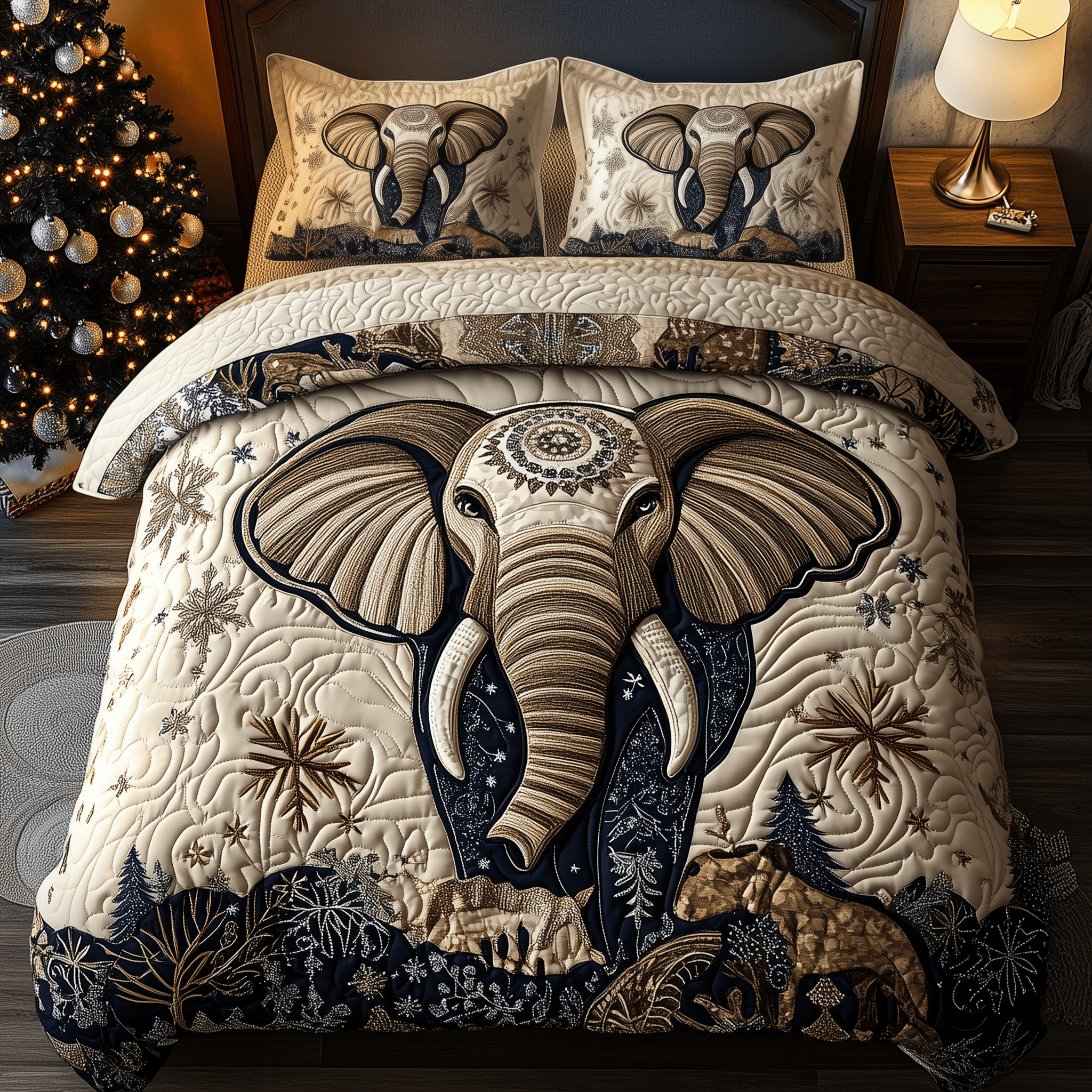 Gentle Elephant Quilted Bedding Set Elephant Gifts For Women