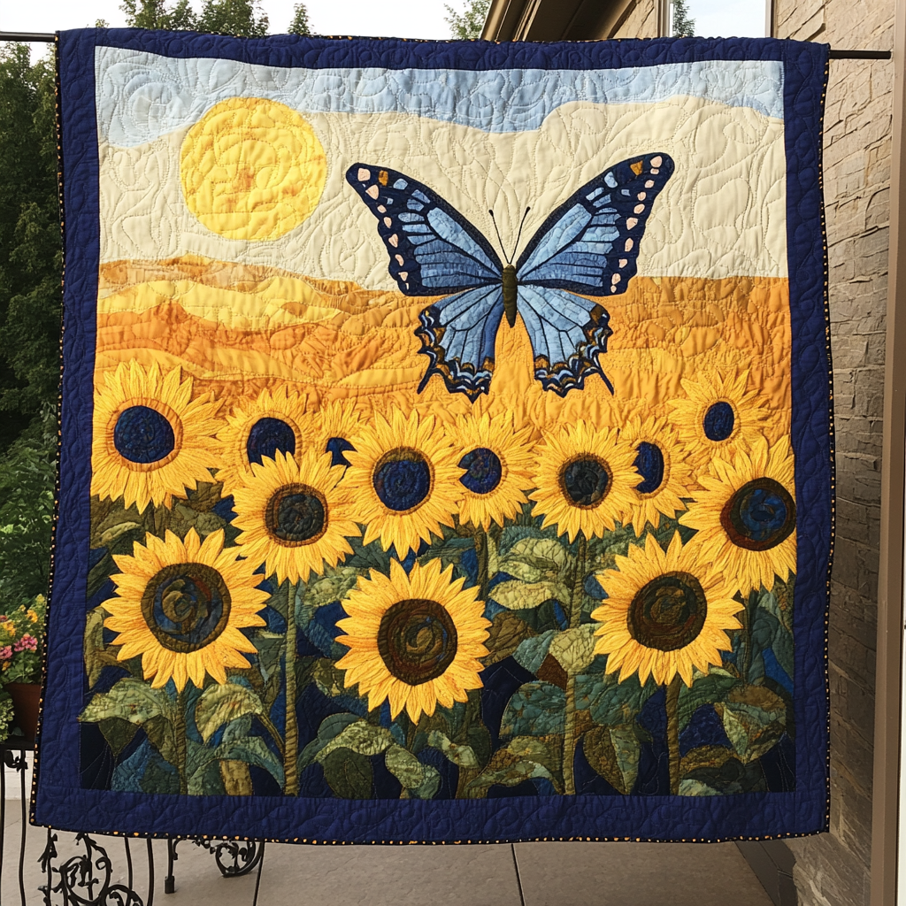 Gentle Flight Quilted Blanket Bedroom Xmas Decor Items Stuff For Butterfly Lovers