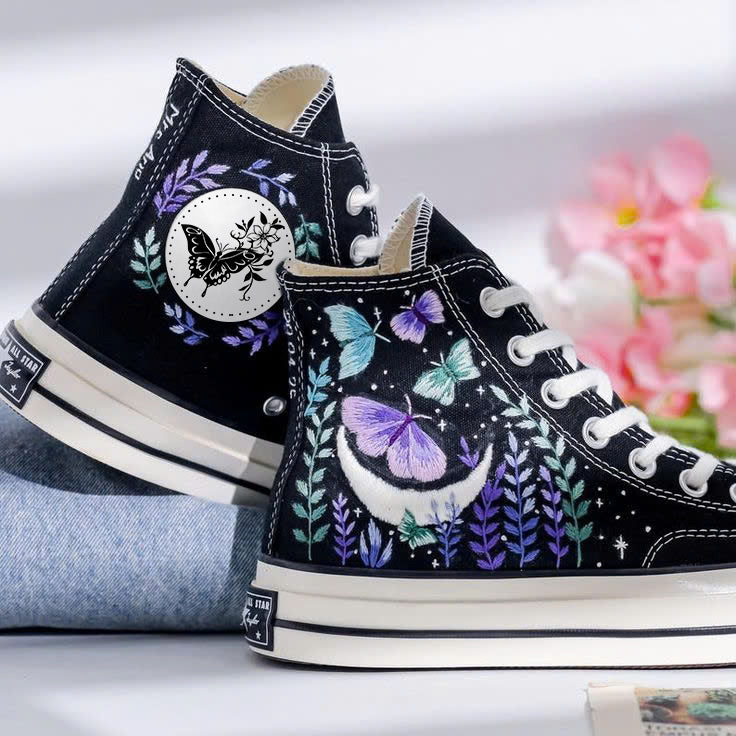 Gentle Flutter Canvas High Tops Vintage Merch Vibe