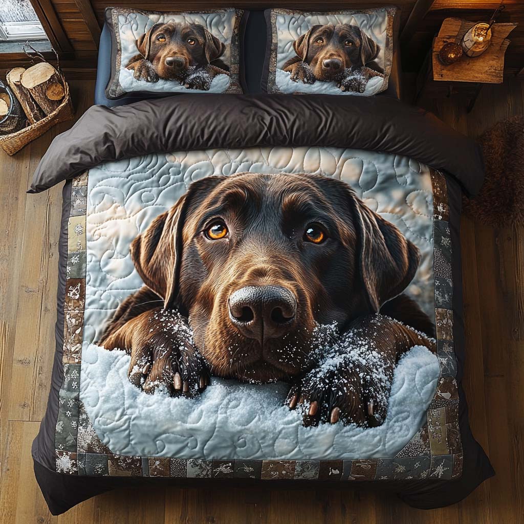 Gentle Gaze Quilted Bedding Set Christmas Bedding Sets Gifts For Labrador Lovers