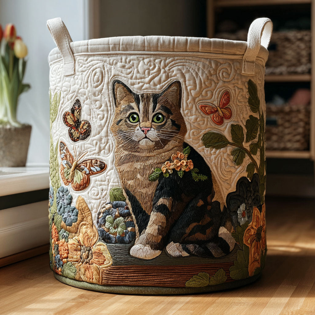 Gentle Gaze Quilted Laundry Basket Soft Quilted Laundry Basket for Daily Home Use