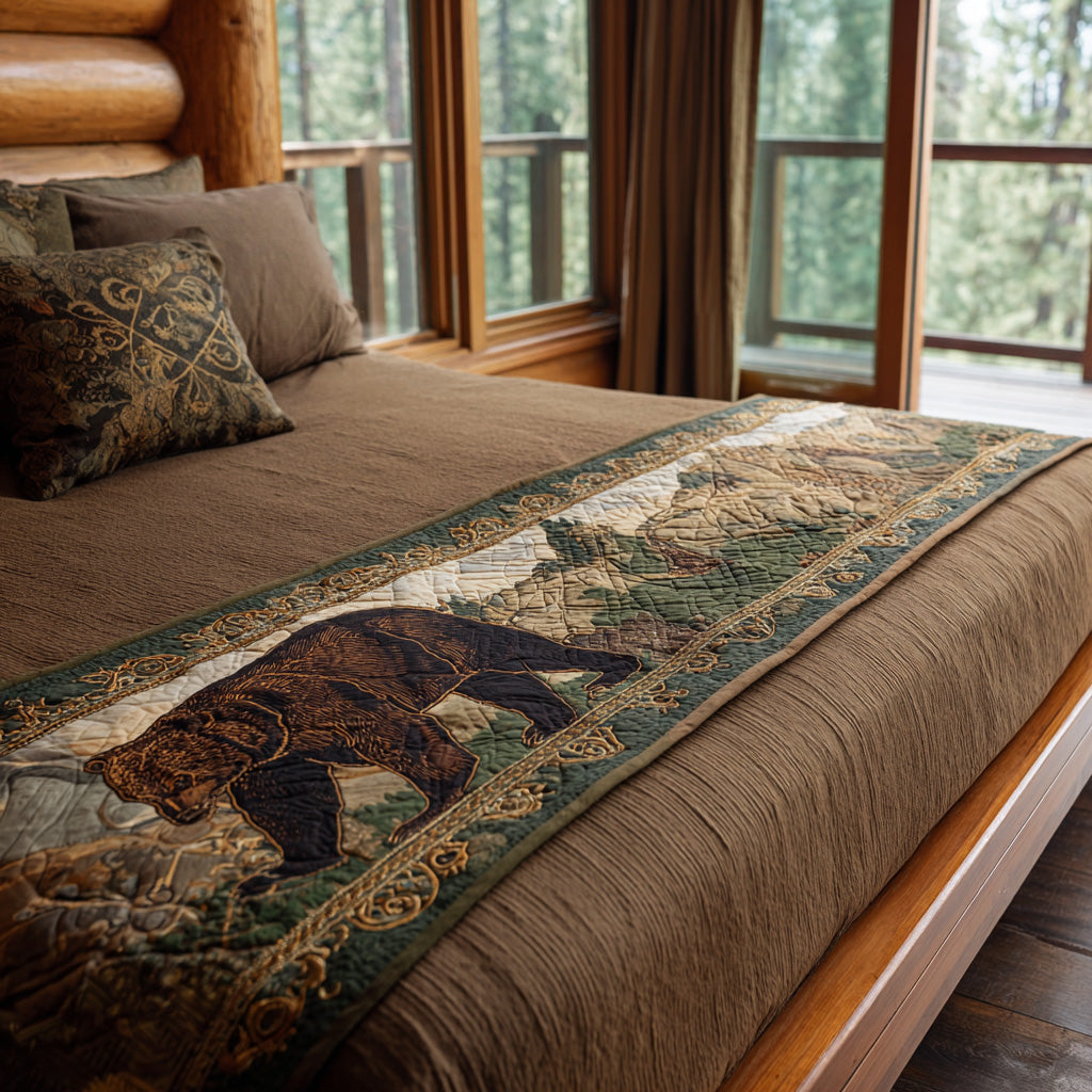 Gentle Giant Quilted Bed Runner Cozy Bedroom Decor Christmas Gifts For Nature Lovers