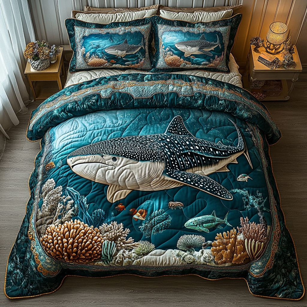 Gentle Giant Quilted Bedding Set Bedroom Decorations Gift For Whale Lover