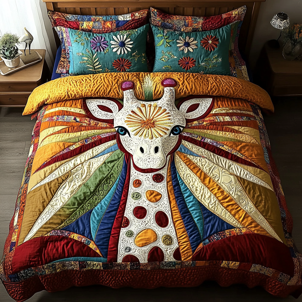 Gentle Giant Quilted Bedding Set Christmas Room Decor Ideas Best Giraffe Gifts Items