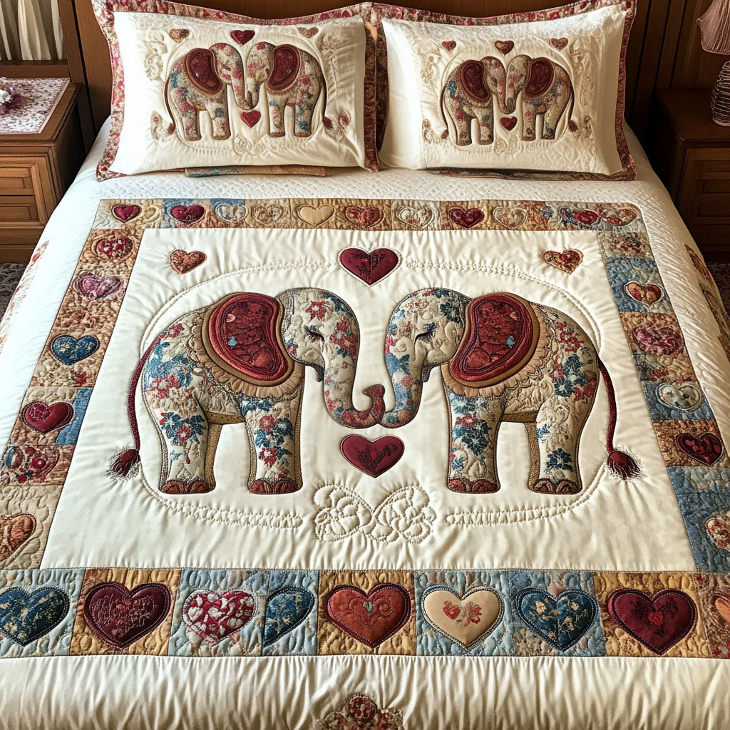 Gentle Giants Quilted Bedding Set Elegant Bedding Set Gift for Newlyweds