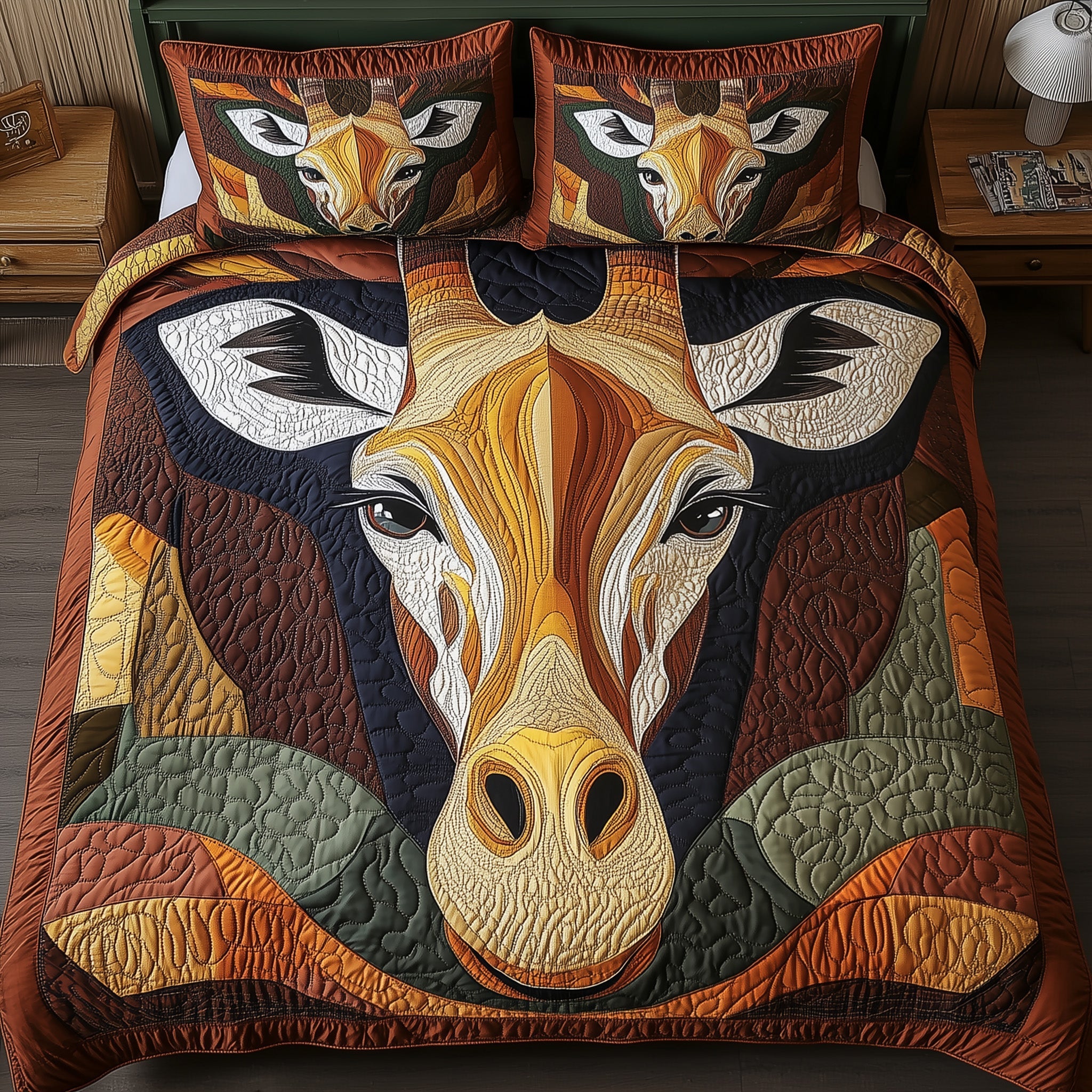 Gentle Giraffe Quilted Bedding Set Duvet Cover Bedspread Christmas Gifts For My Girlfriend