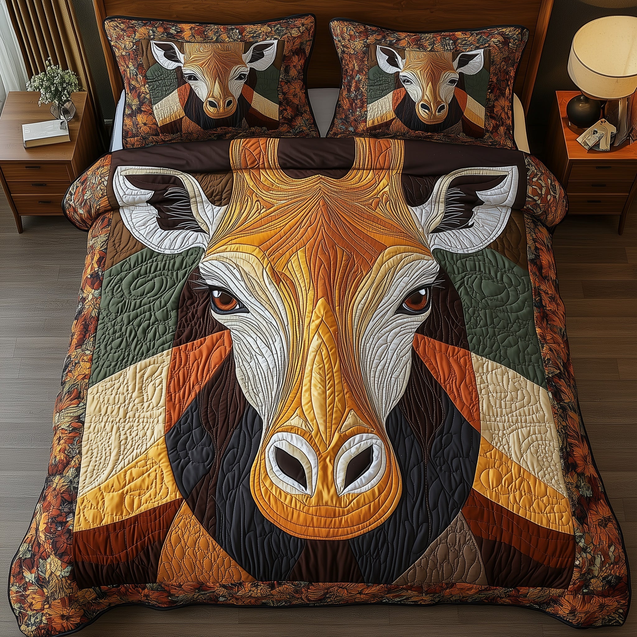 Gentle Giraffe Quilted Bedding Set Duvet Cover Bedspread Good Christmas Gifts For Wife