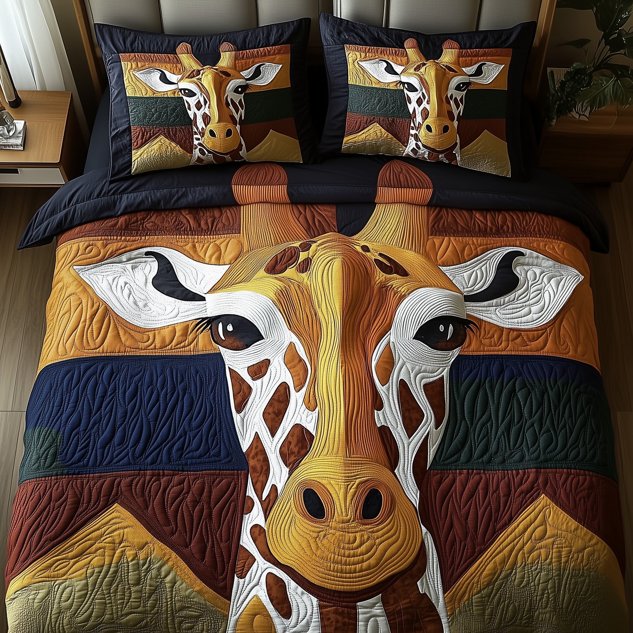 Gentle Giraffe Quilted Bedding Set Duvet Cover Bedspread Good Gift Ideas For Girlfriend