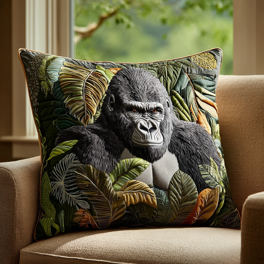 Gentle Gorilla Quilted Pillow Case Home Decor Pillow Covers Gift Ideas For Mom