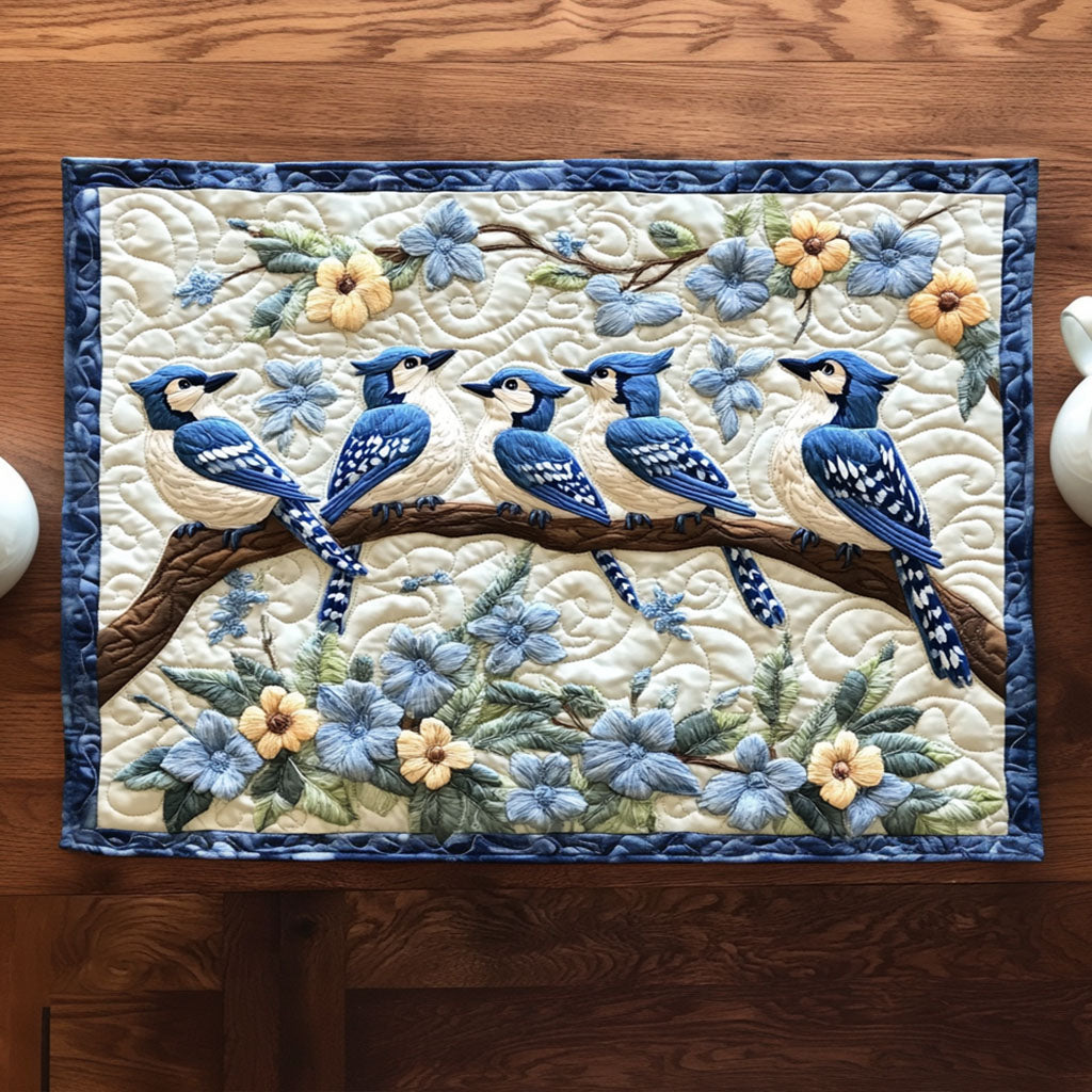 Gentle Jay Spirit Quilted Placemat Christmas House Decor Gifts For Hummingbird Lovers