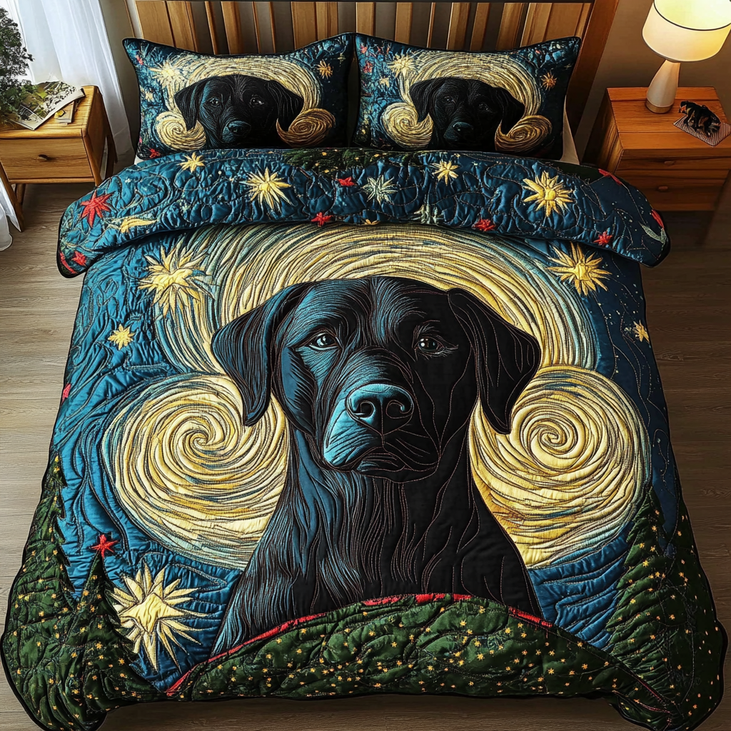 Gentle Labrador Quilted Bedding Set Bed Decor Best Gifts For Labrador Retriever