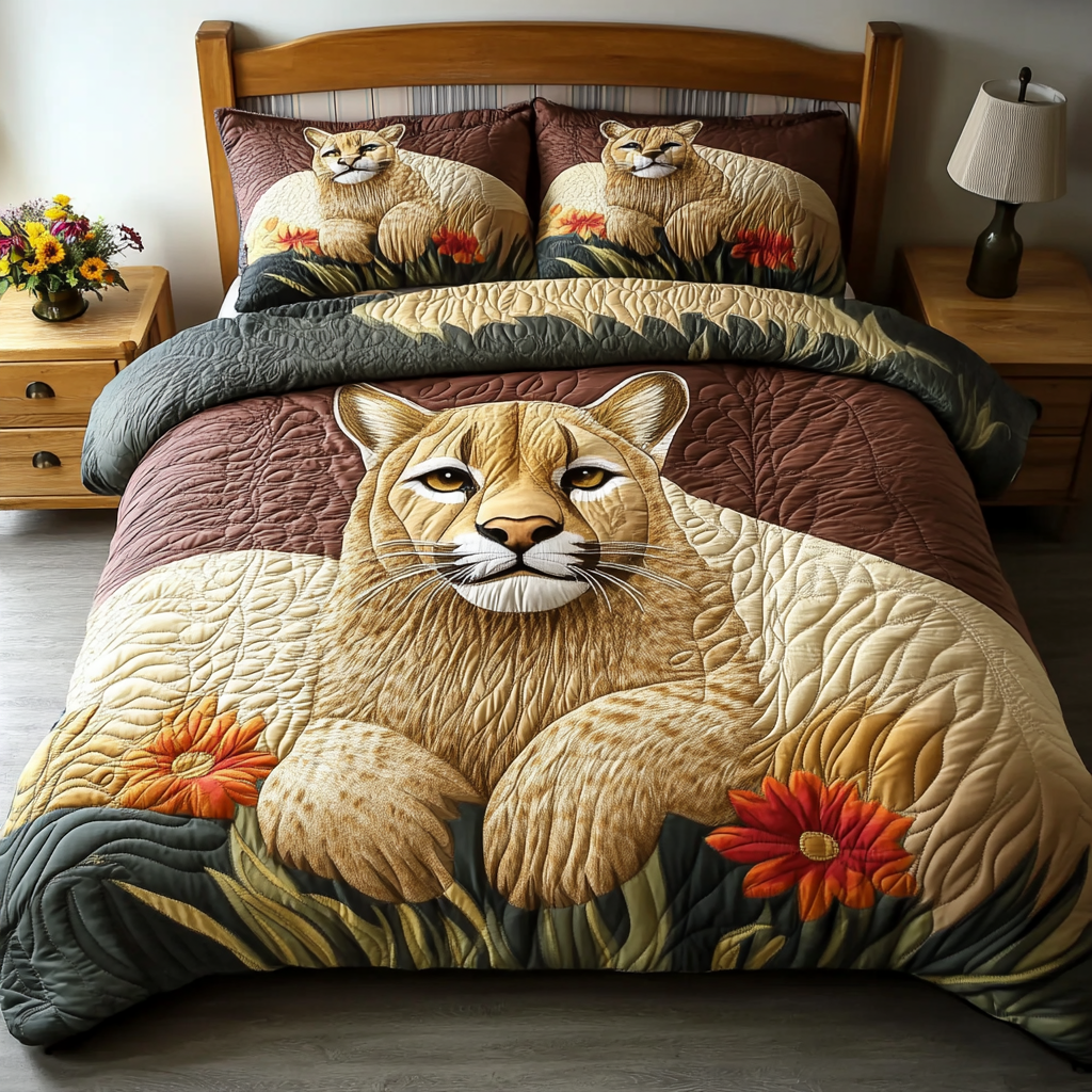 Gentle Lioness Rest Quilted Bedding Set Holiday Duvet Covers Unique Lion Gifts