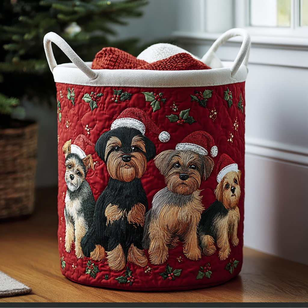 Gentle Paws Quilted Laundry Basket Luxury Quilted Storage Basket Gift for Home Decor Lovers