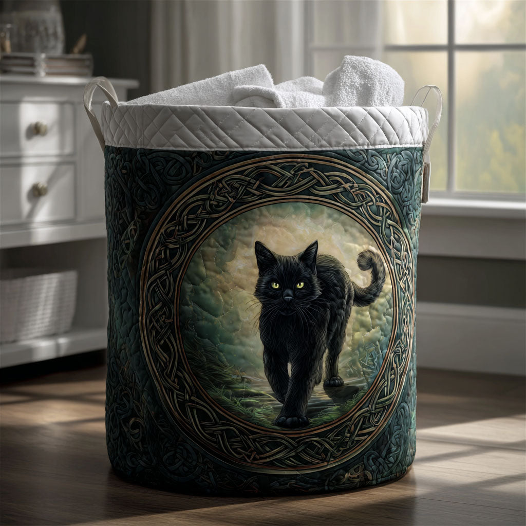 Gentle Prowler Quilted Laundry Basket Luxury Quilted Storage Basket Gift for Home Decor Lovers