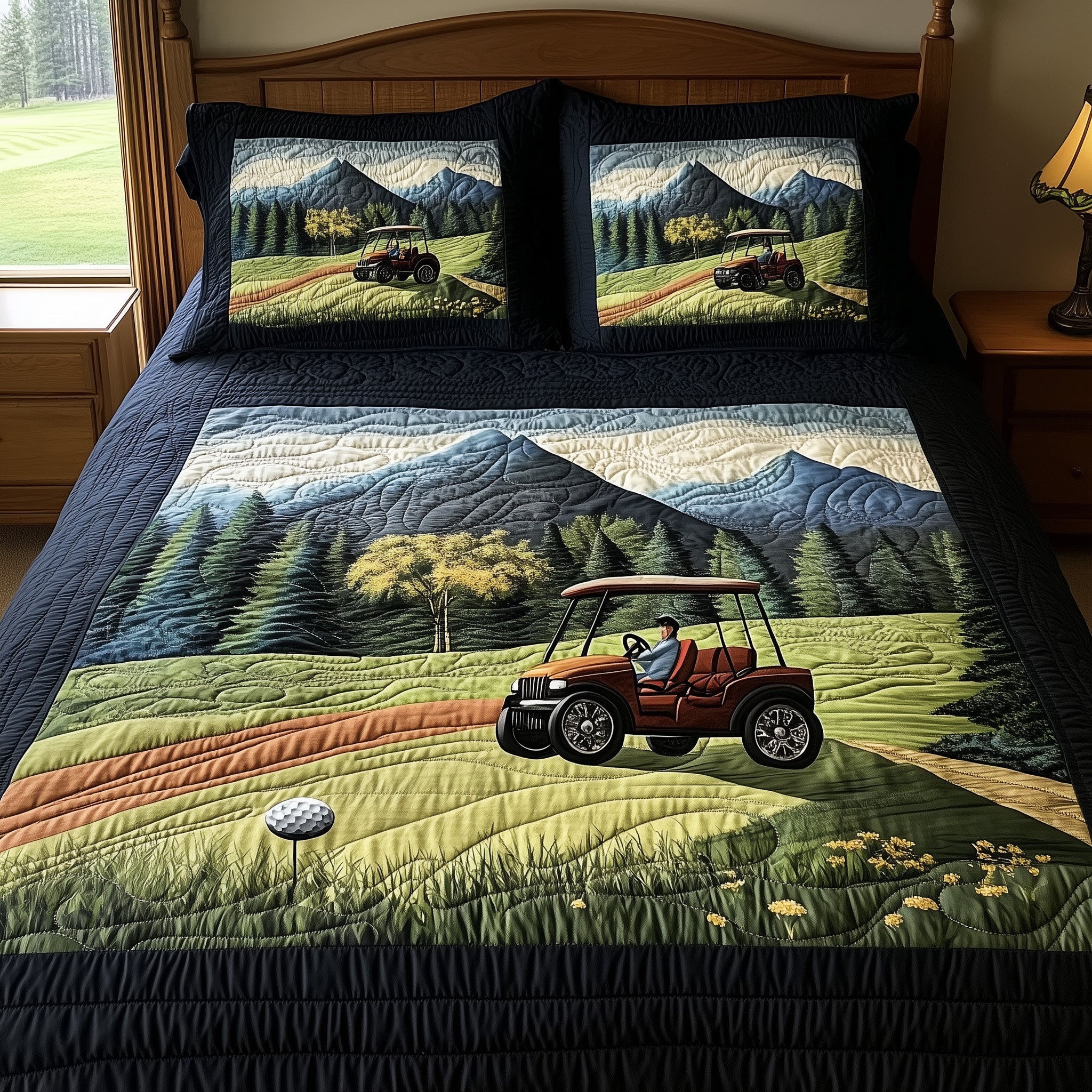 Gentle Rounds Quilted Bedding Set Duvet Cover Merchandise Gifts For The Golfer Who Has Everything
