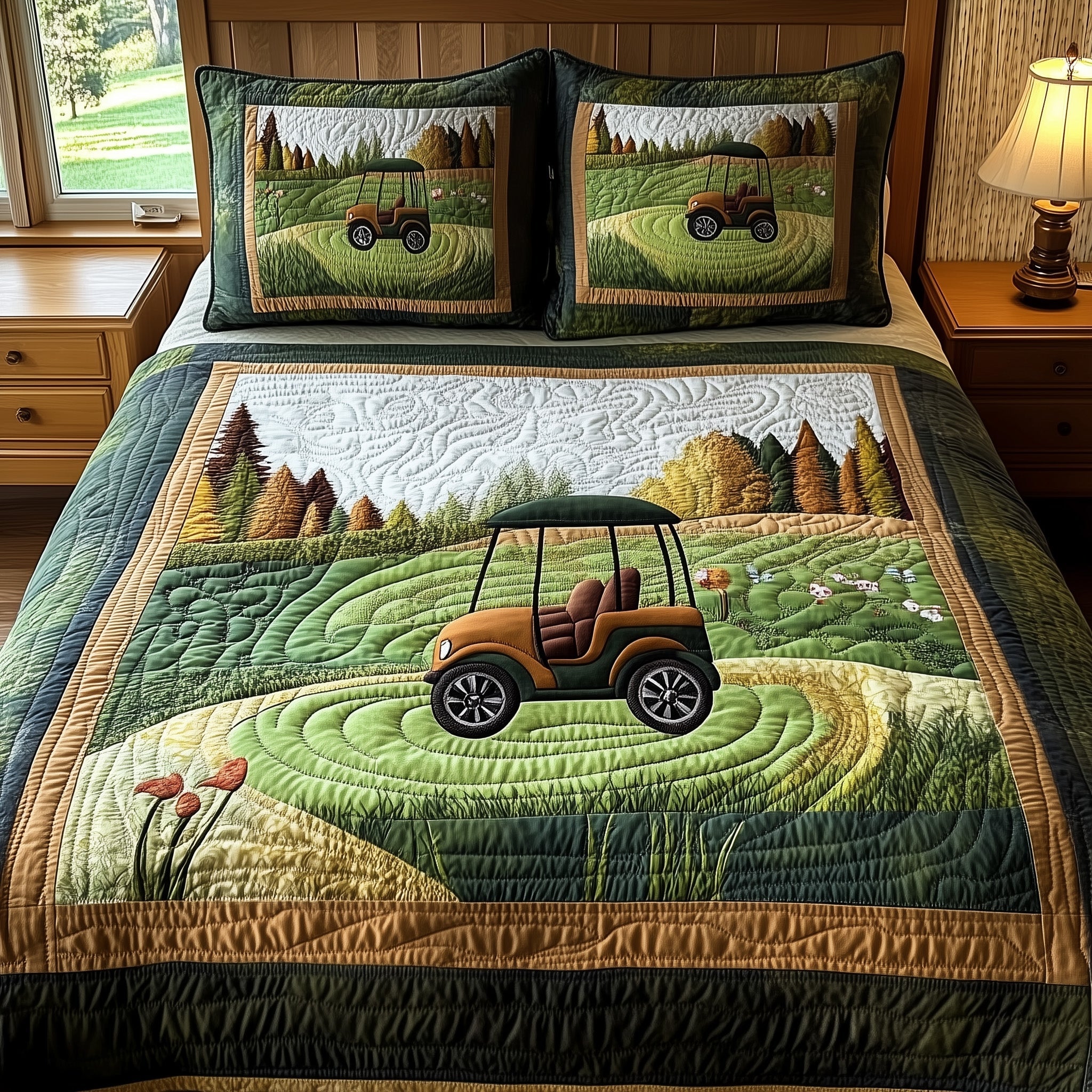 Gentle Rounds Quilted Bedding Set Duvet Cover Merchandise Golf Gifts For The Golfer Who Has Everything