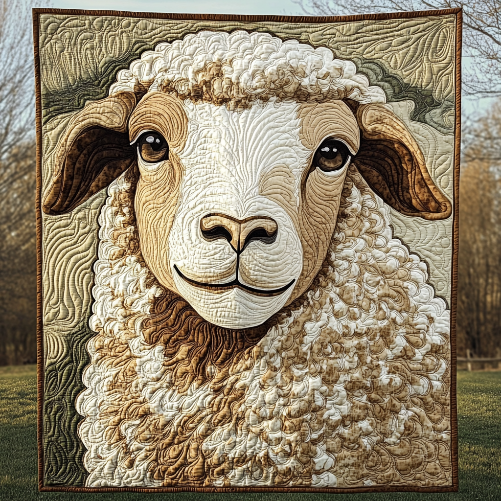 Gentle Sheep Quilted Blanket Presents For Sheep Lovers
