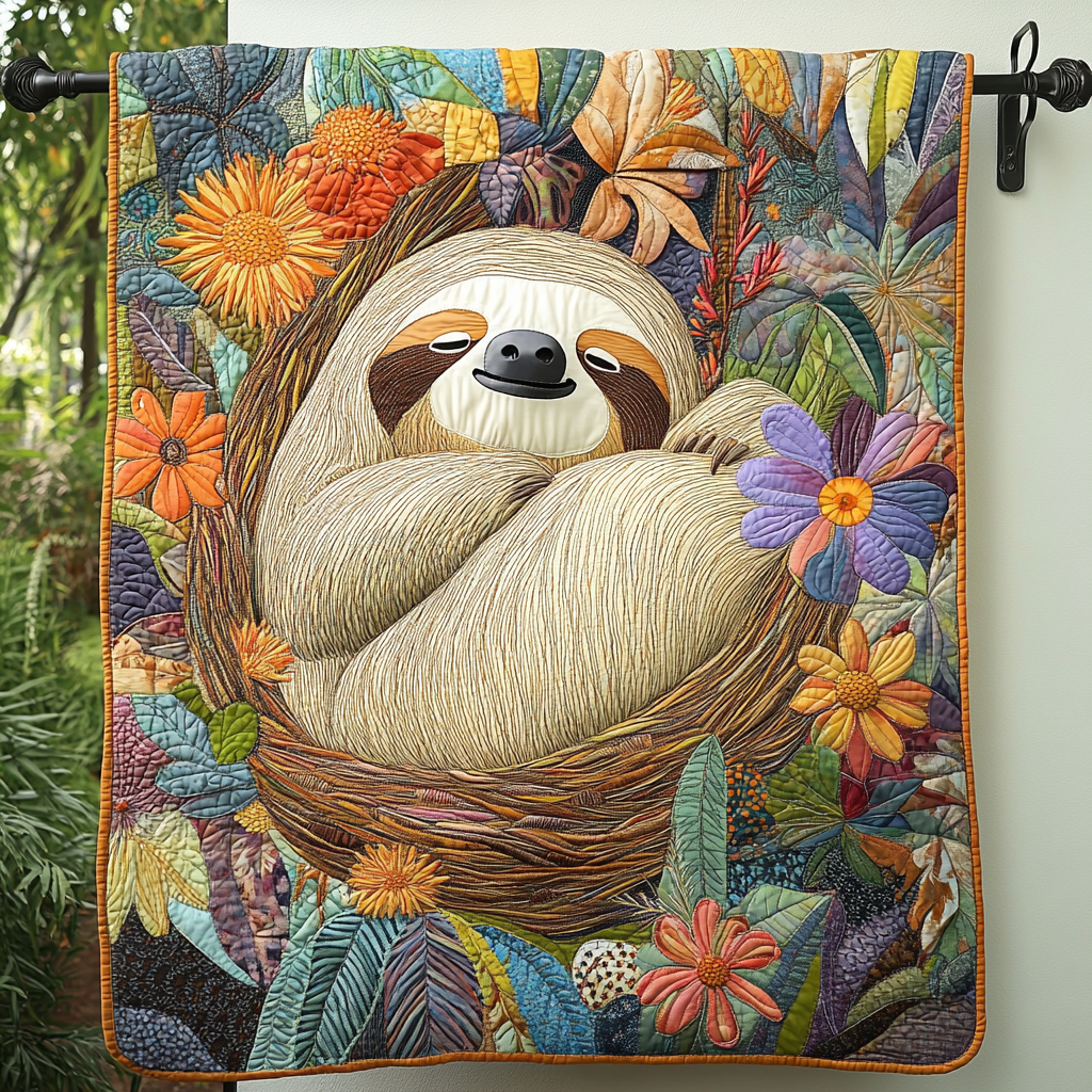 Gentle Snooze Quilted Blanket Sloth Present Ideas