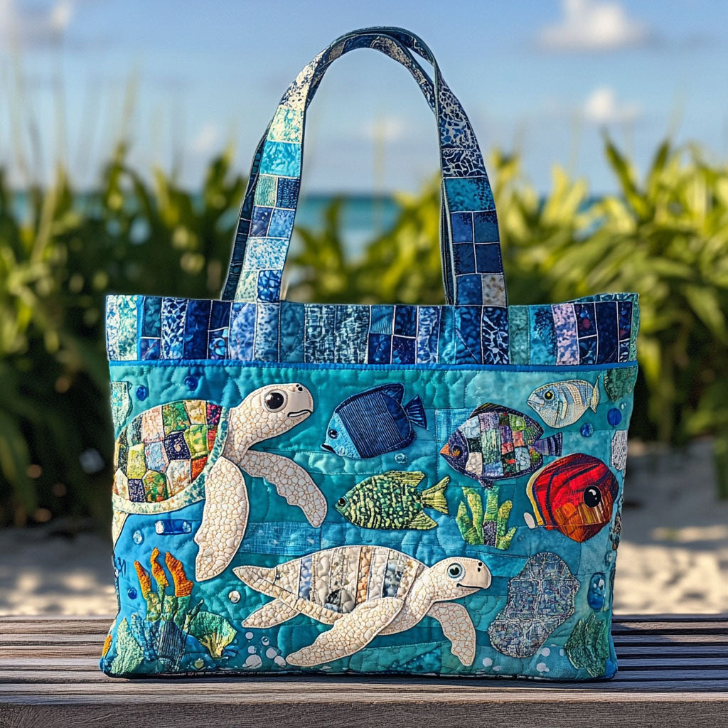 Gentle Tide Quilted Tote Bag Presents For Ocean Lovers