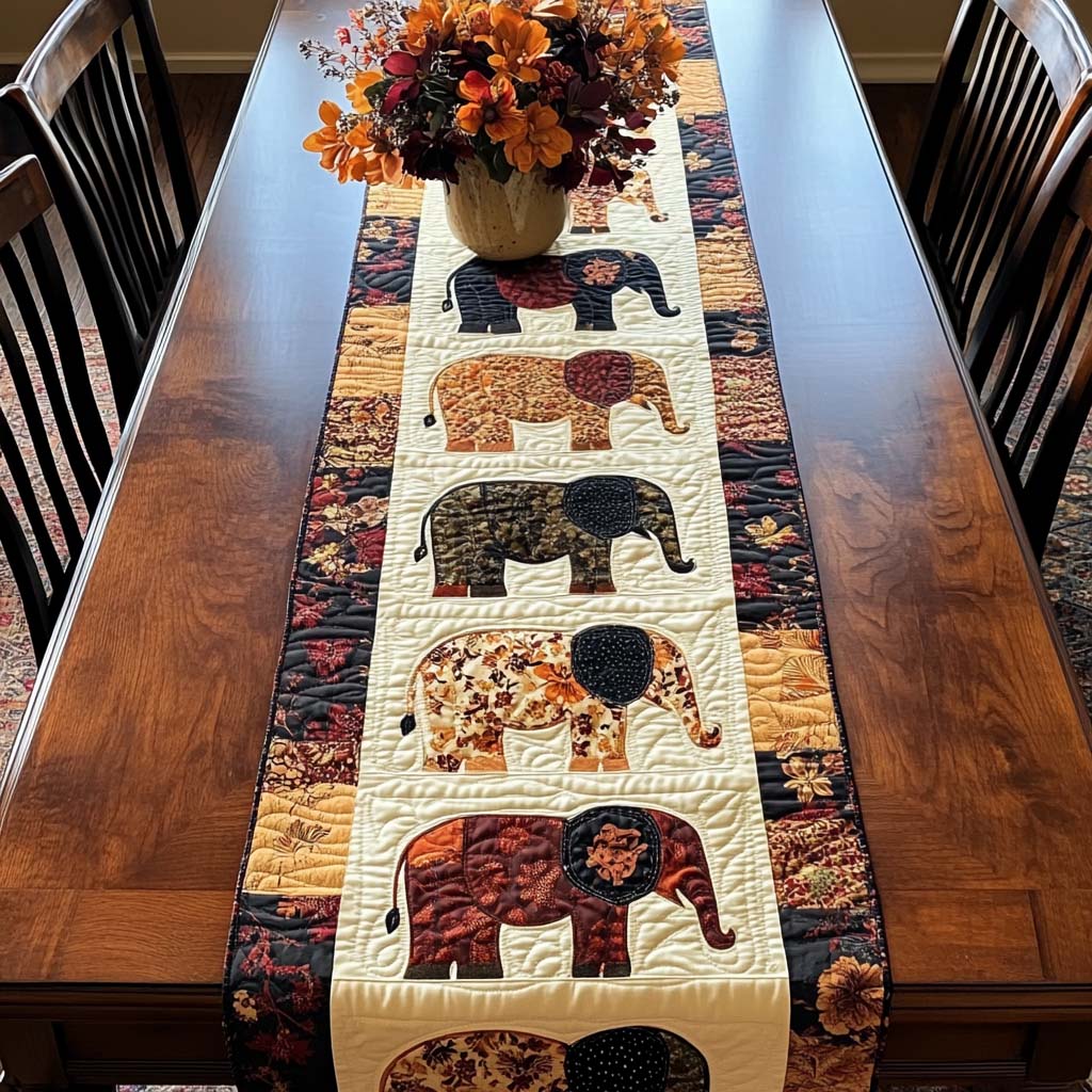 Gentle Wanderer Quilted Table Runner Dining Table Decor Ideas Elephant Presents For Christmas