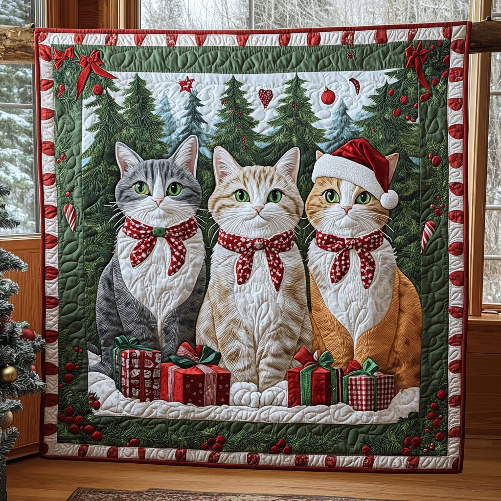 Gentle Whiskers Quilted Blanket Christmas Throw Blanket Grandmother Xmas Gifts