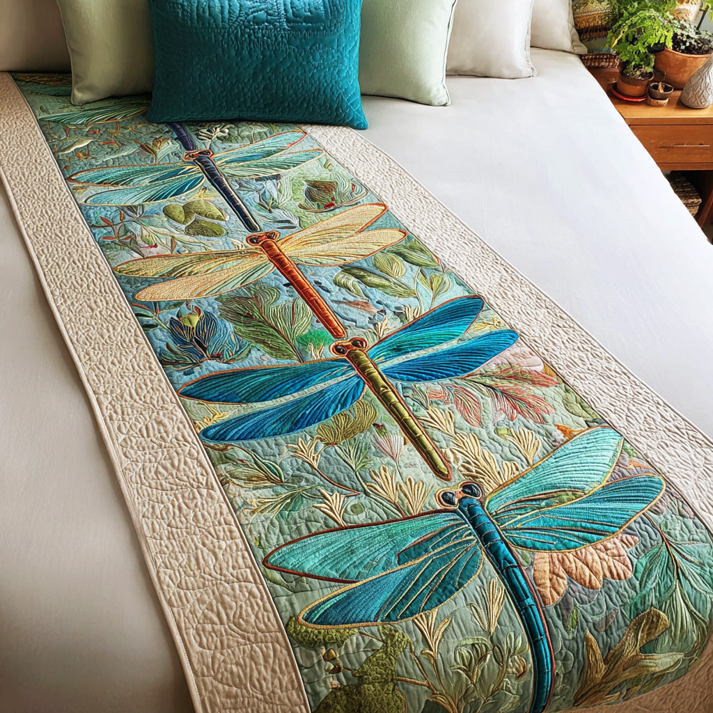 Gentle Wing Lake Quilted Bed Runner Bed Room Decoration Mother In Law Christmas Gift