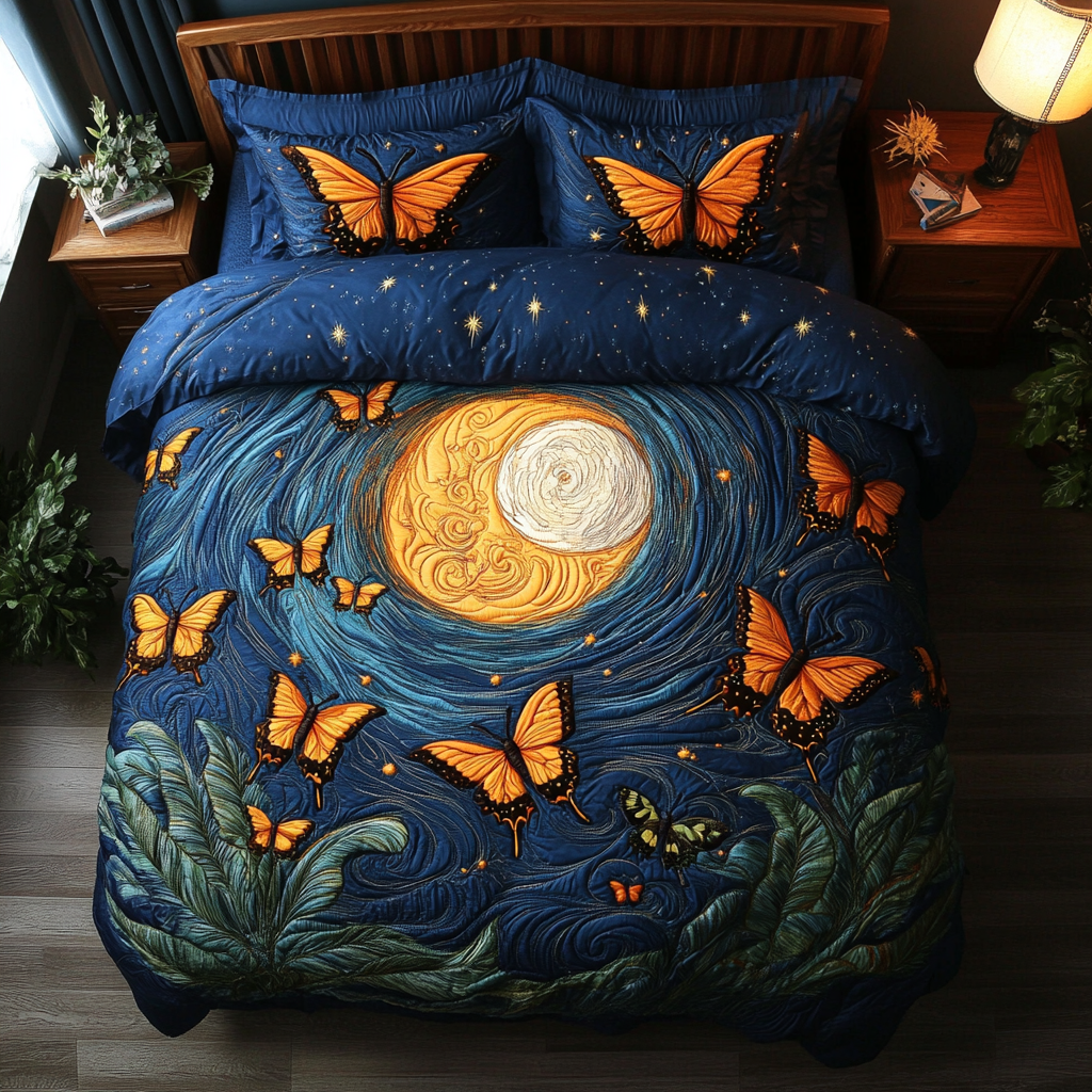 Gentle Wings Quilted Bedding Set Best Comforter Sets Butterfly Christmas Gifts