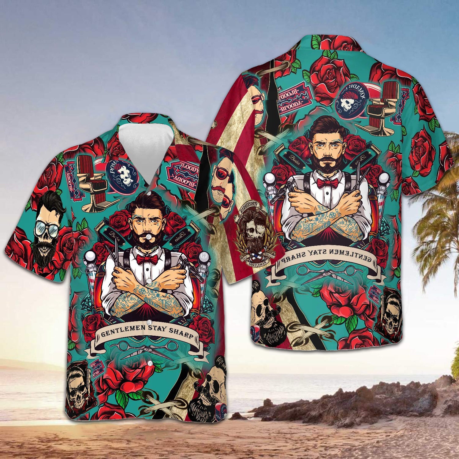 Gentlemen Stay Sharp Barber Hawaiian Shirt Mens Button Up Shirts Summer Gifts For Barbers