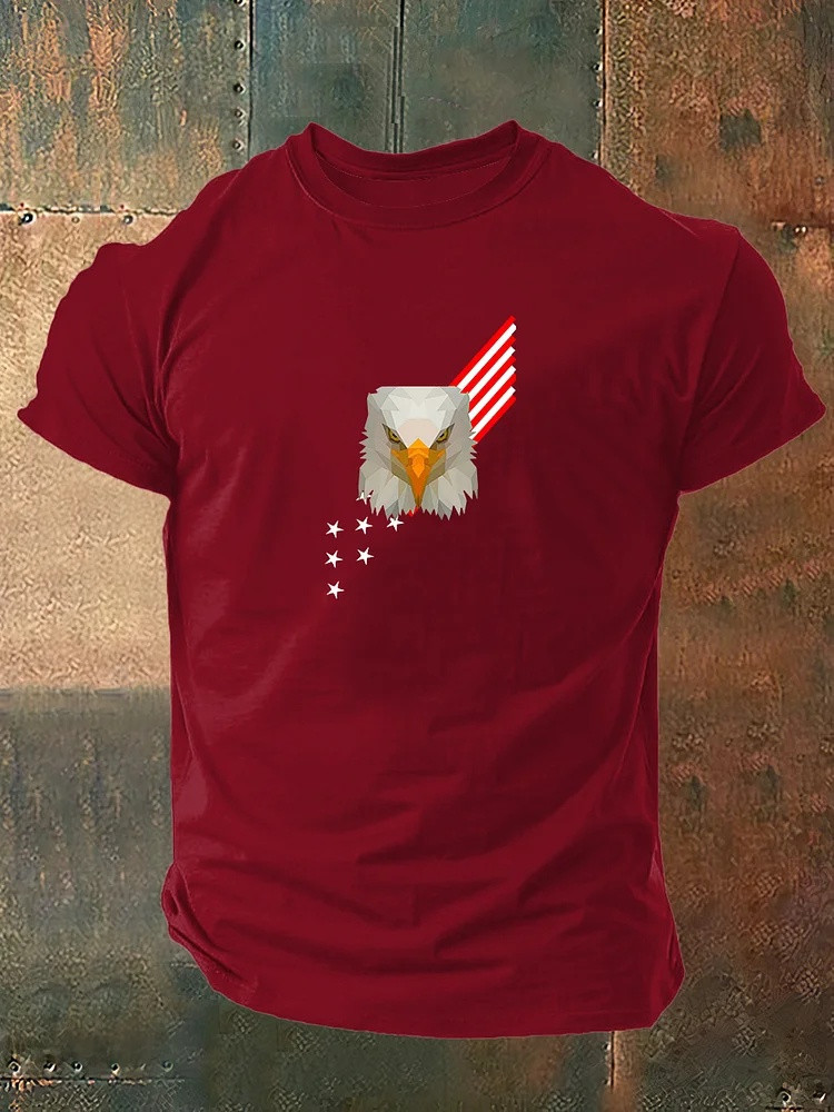 Geometric Eagle American Stars Graphic Tees Men Patriotic T Shirt 250th Anniversary Gift