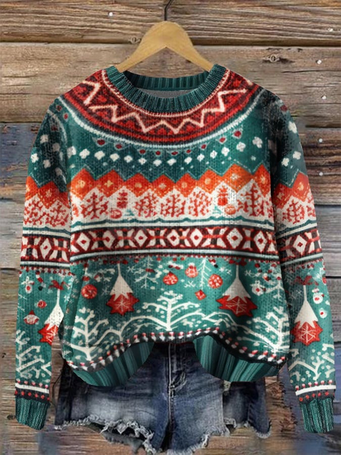 Geometric Ugly Christmas Sweater Best Clothing Women's Jumpers Gifts For Her