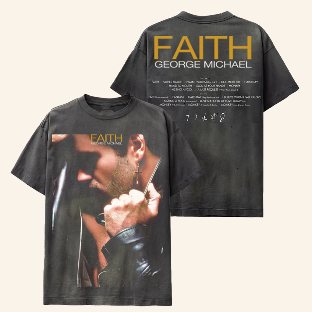 George Michael Merch Faith Album Cover T-Shirt Presents For Music Lovers George Michael Merch Faith Album Cover T-Shirt Presents For Music Lovers