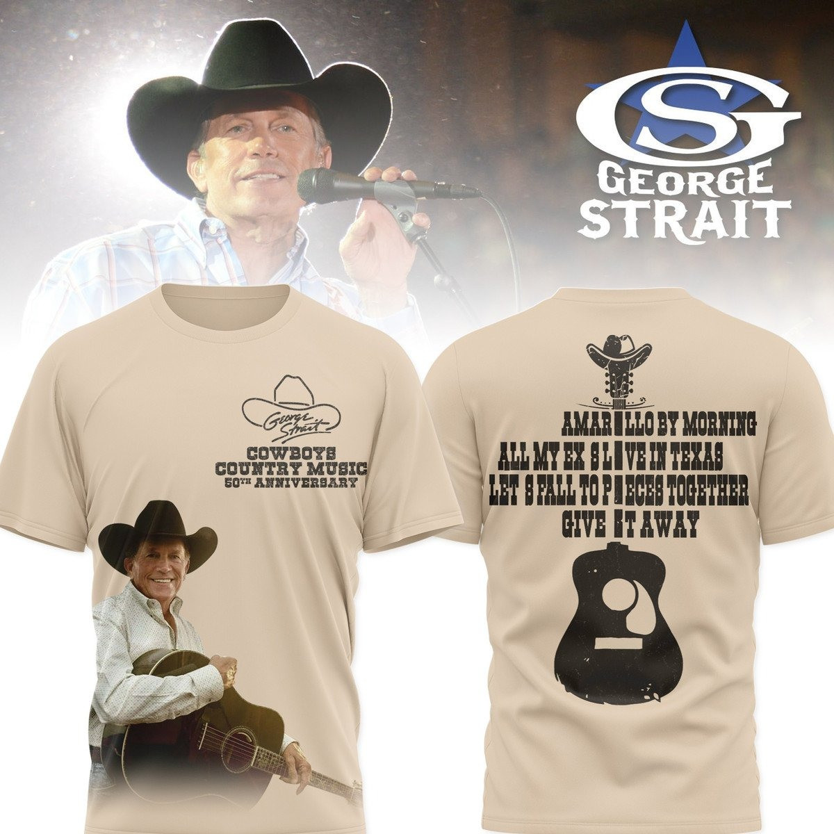 George Strait Cowboys Country Music 60th Anniversary T-Shirt Birthday Gifts For Music Lovers