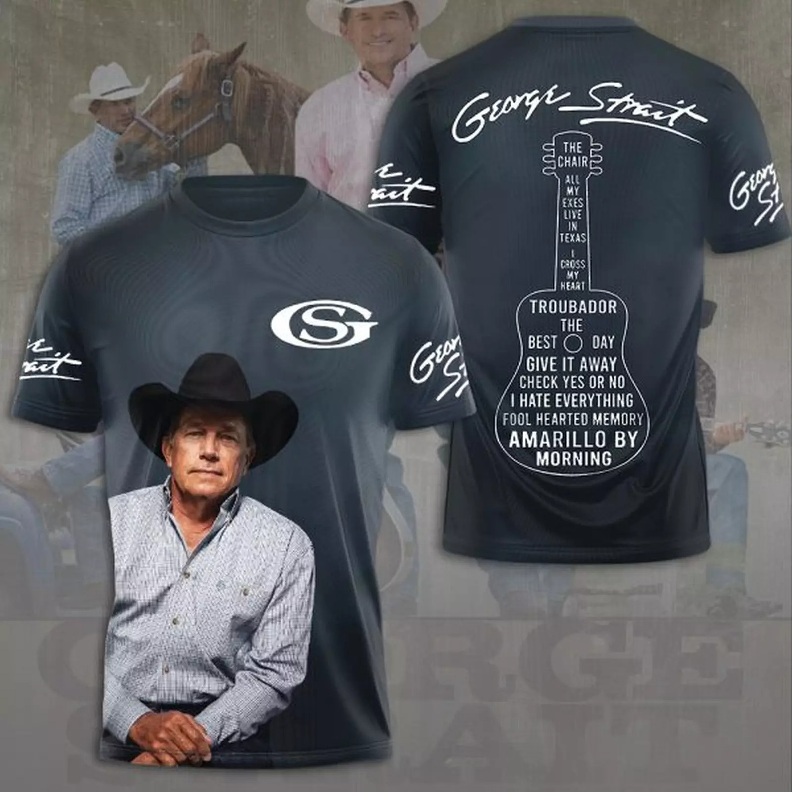 George Strait King Of Country Music 3D T-Shirt Music Related Gifts For Guys
