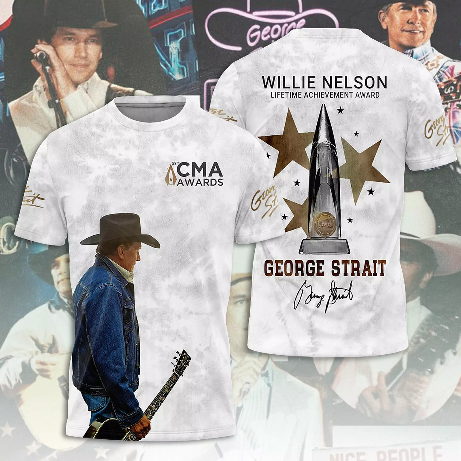 George Strait King Of Country Music 3D T-Shirt Unique Gifts For Music Lovers