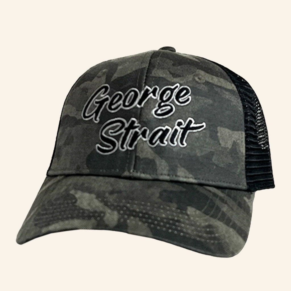 George Strait Merch Tour 2025 George Strait Black Camo Hat Embroidered Dad Gifts George Strait Merch Tour 2025 George Strait Black Camo Hat Embroidered Dad Gifts