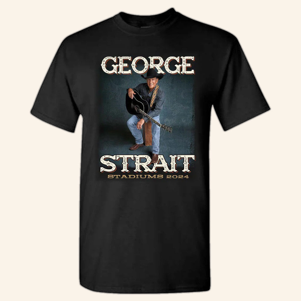 George Strait Merch Tour 2025 George Strait Black Photo T-Shirt Gifts For Father George Strait Merch Tour 2025 George Strait Black Photo T-Shirt Gifts For Father