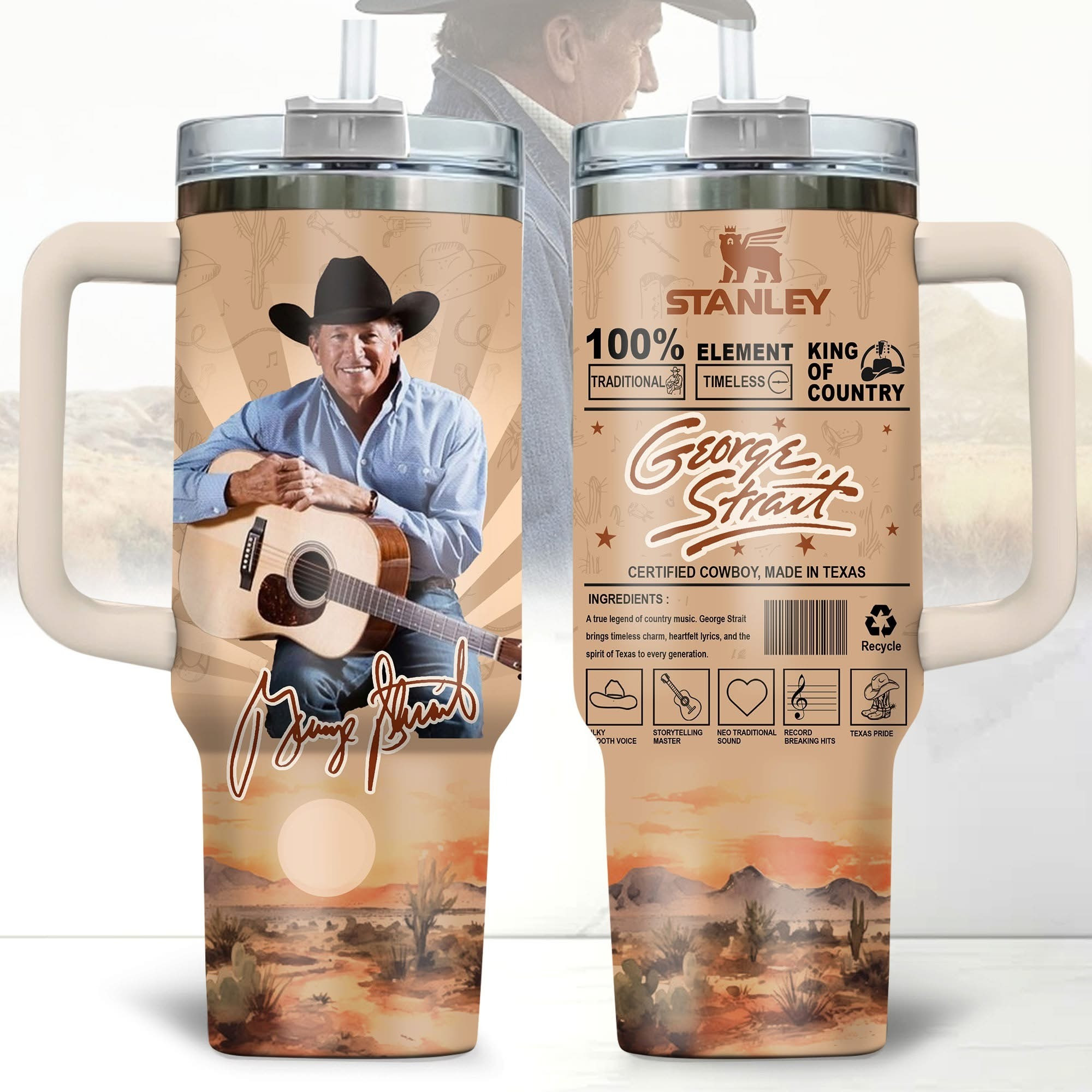 George Strait Tumbler Merchandise Country Music Lover Gifts For George Strait Fans For Dad