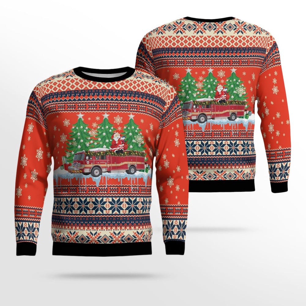 Georgetown Kentucky Scott County Fire Department AOP Ugly Sweater Xmas Unisex Sweater Christmas Gifts For Men Women