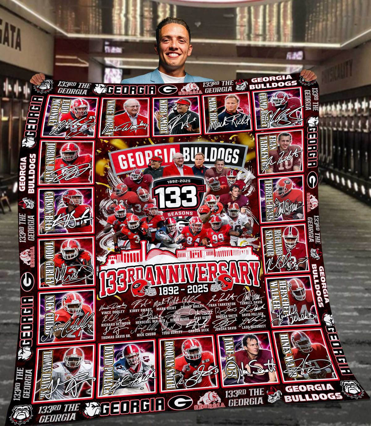 Georgia Bulldogs 133th Anniversary 1892-2025 Blanket Best Gifts For Football Fans