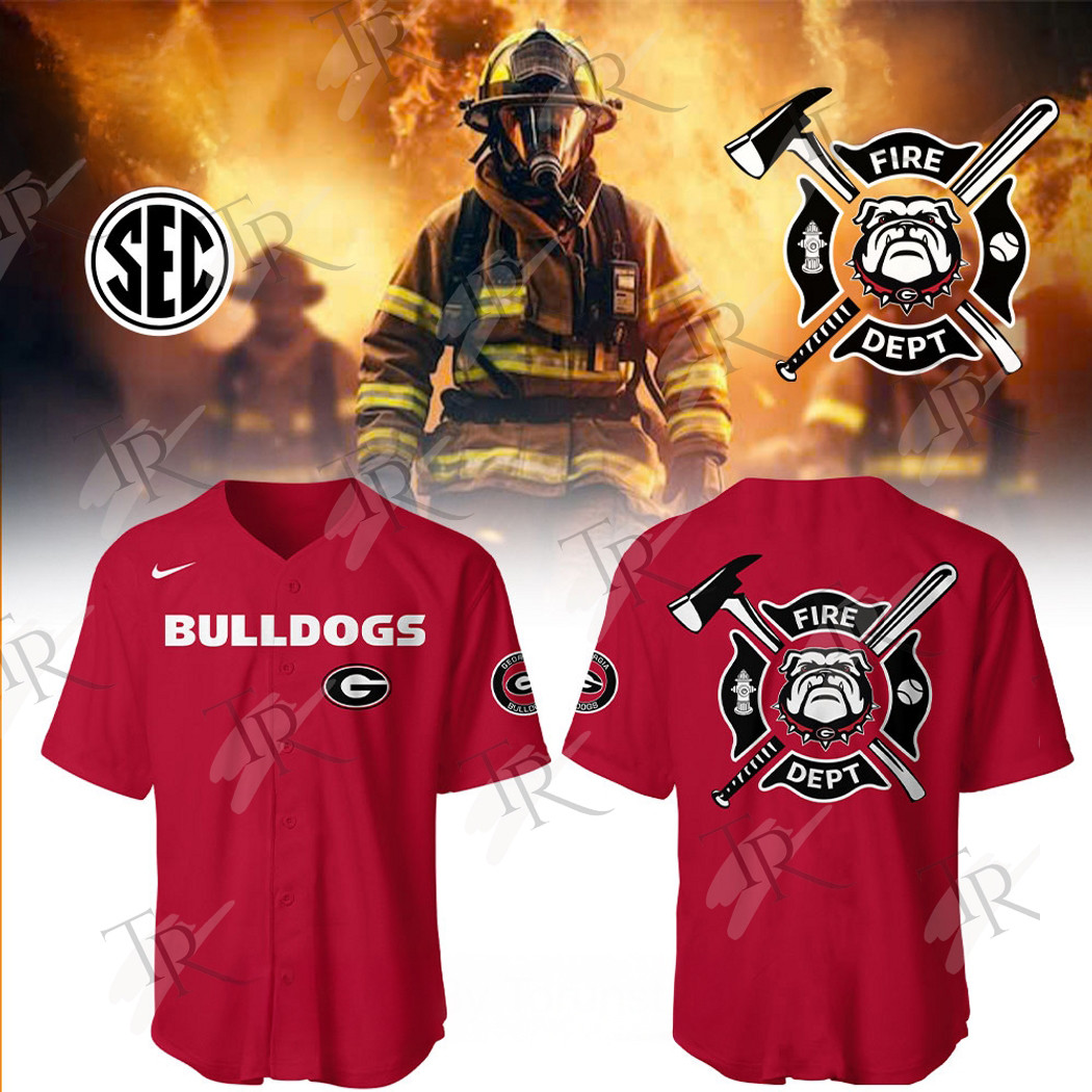 Georgia Bulldogs Firefighter Appreciation Night 2025 Limited Edition Baseball Jersey Red Baseball Best Gifts