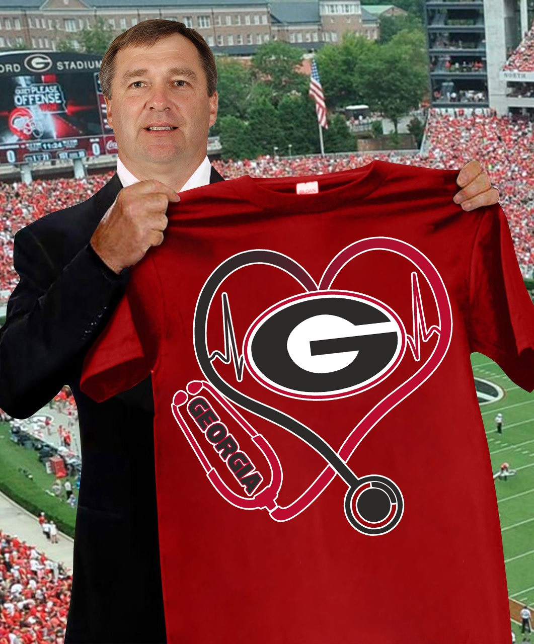 Georgia Bulldogs Nurses Night T-Shirt Honor Nurses Day Football Lovers Gifts For Fans
