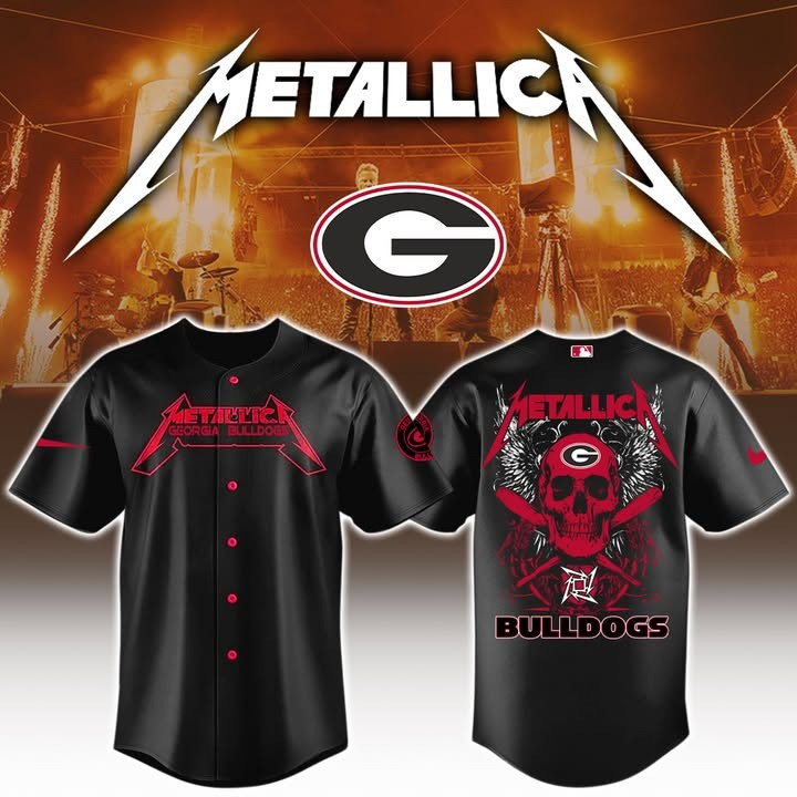 Georgia Bulldogs x Metallica World Tour 2025 Jersey Bulldogs Baseball Fan Apparel Gift For College Sports Fans