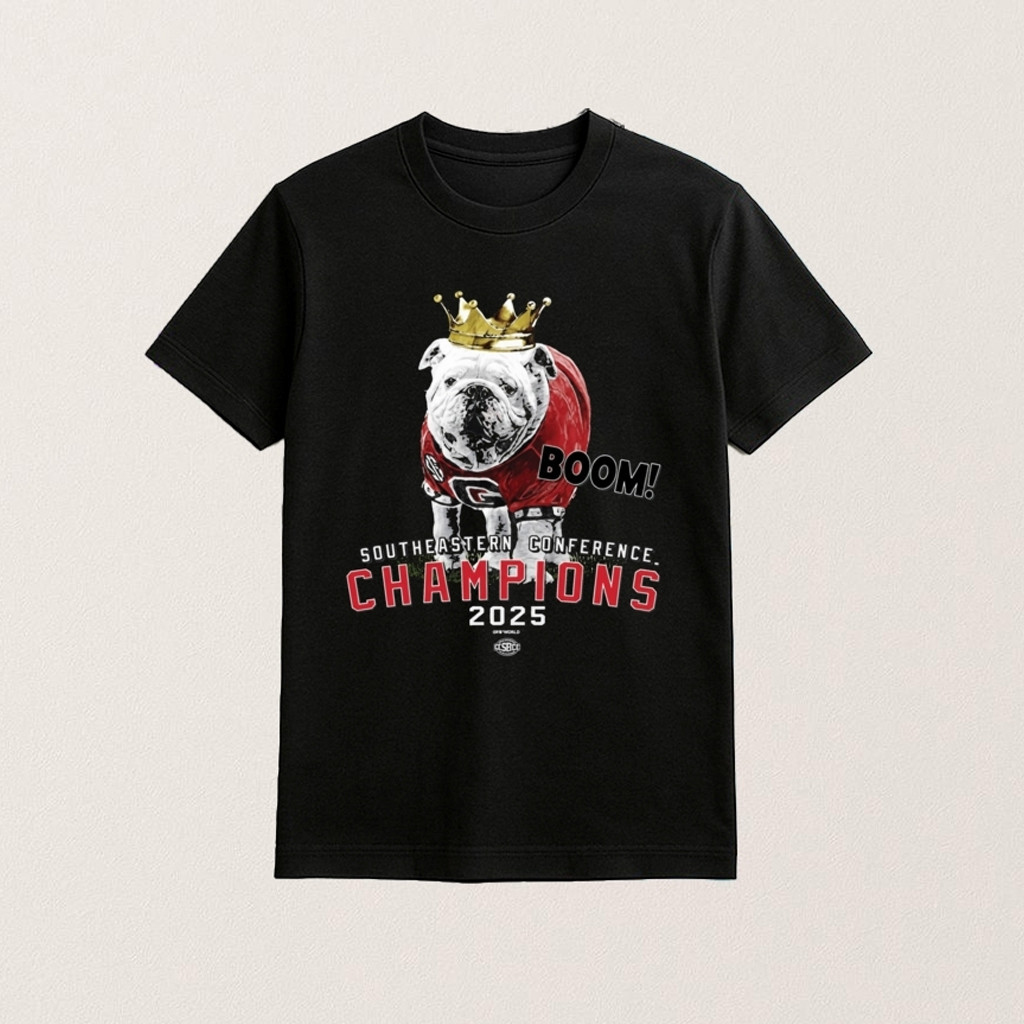 Georgia Football Boom 2025 SEC Championship Shirt UGA The King T-Shirt Gifts For Football Fans Georgia Football Boom 2025 SEC Championship Shirt UGA The King T-Shirt Gifts For Football Fans