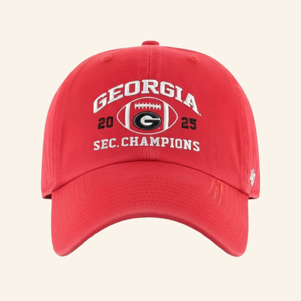 Georgia Football Merch 2025 Sec Champions Embroidered Hat Gifts For Football Lovers