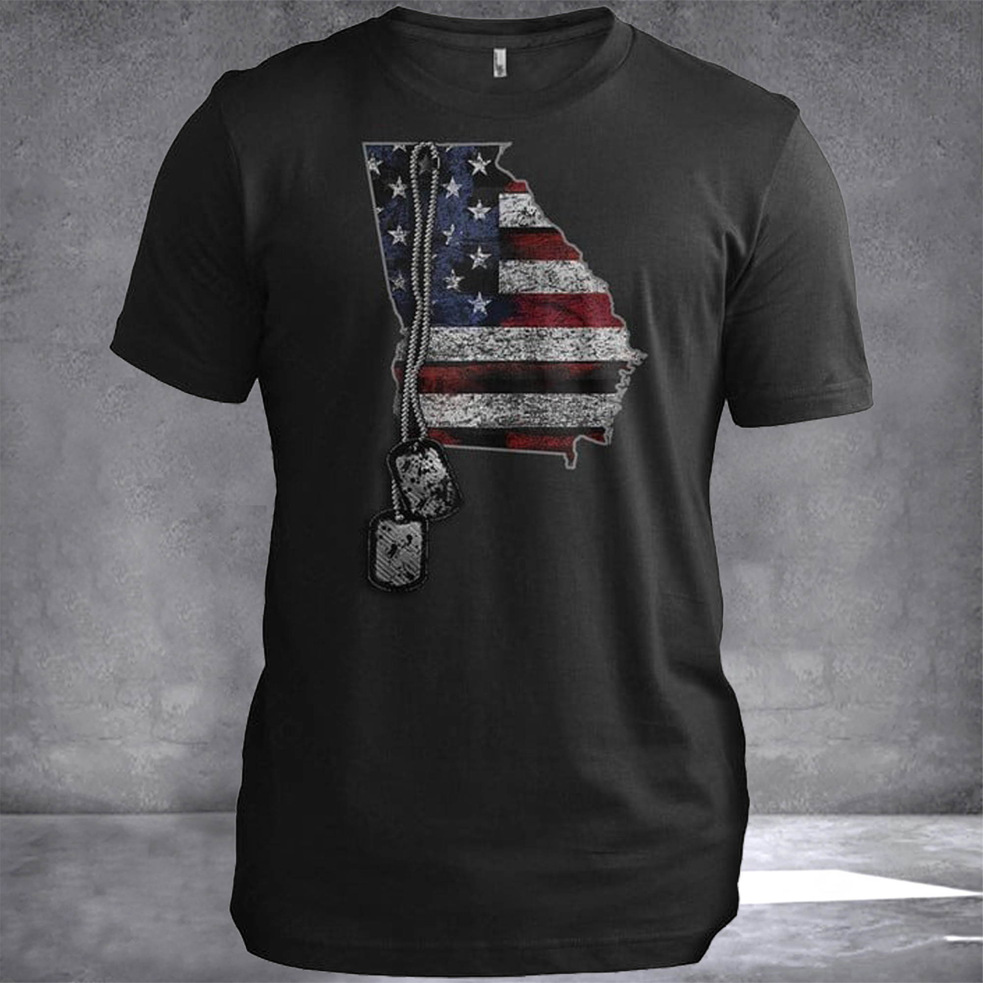 Georgia Veteran Dog Tags Georgia T-Shirt Pride Military Patriotic Shirt Design Veterans Gifts
