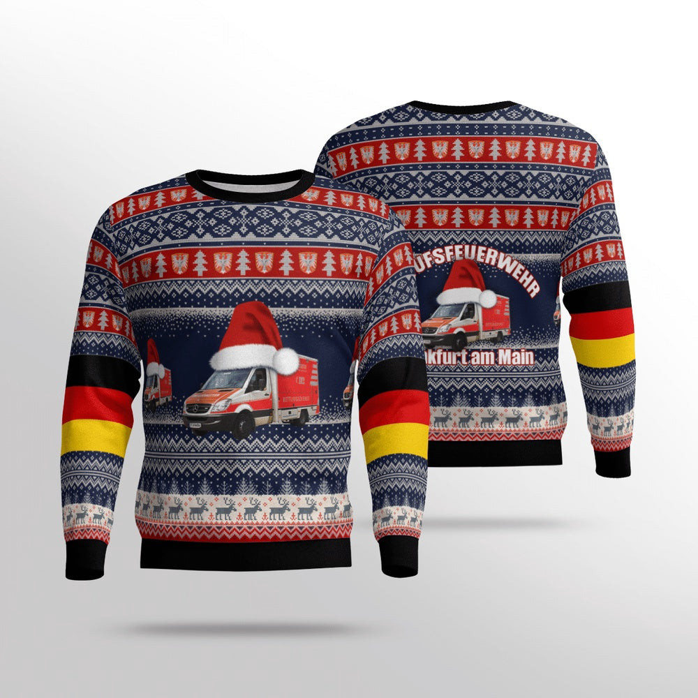 German Rettungswagen der Berufsfeuerwehr Frankfurt am Mai Christmas Unisex Sweaters Gift For Christmas