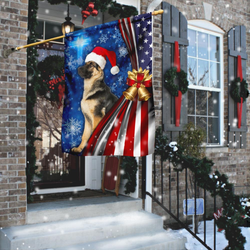 German Shepherd Christmas Flag