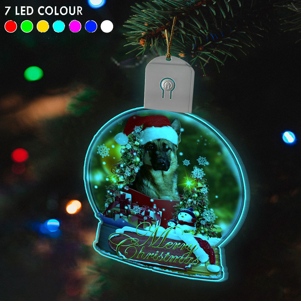 German Shepherd Christmas Light Ornaments Dog Lover Led Christmas Tree Ornaments 2024